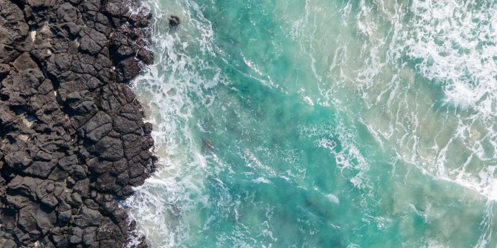 Jeju Lava Rock Coast from the air